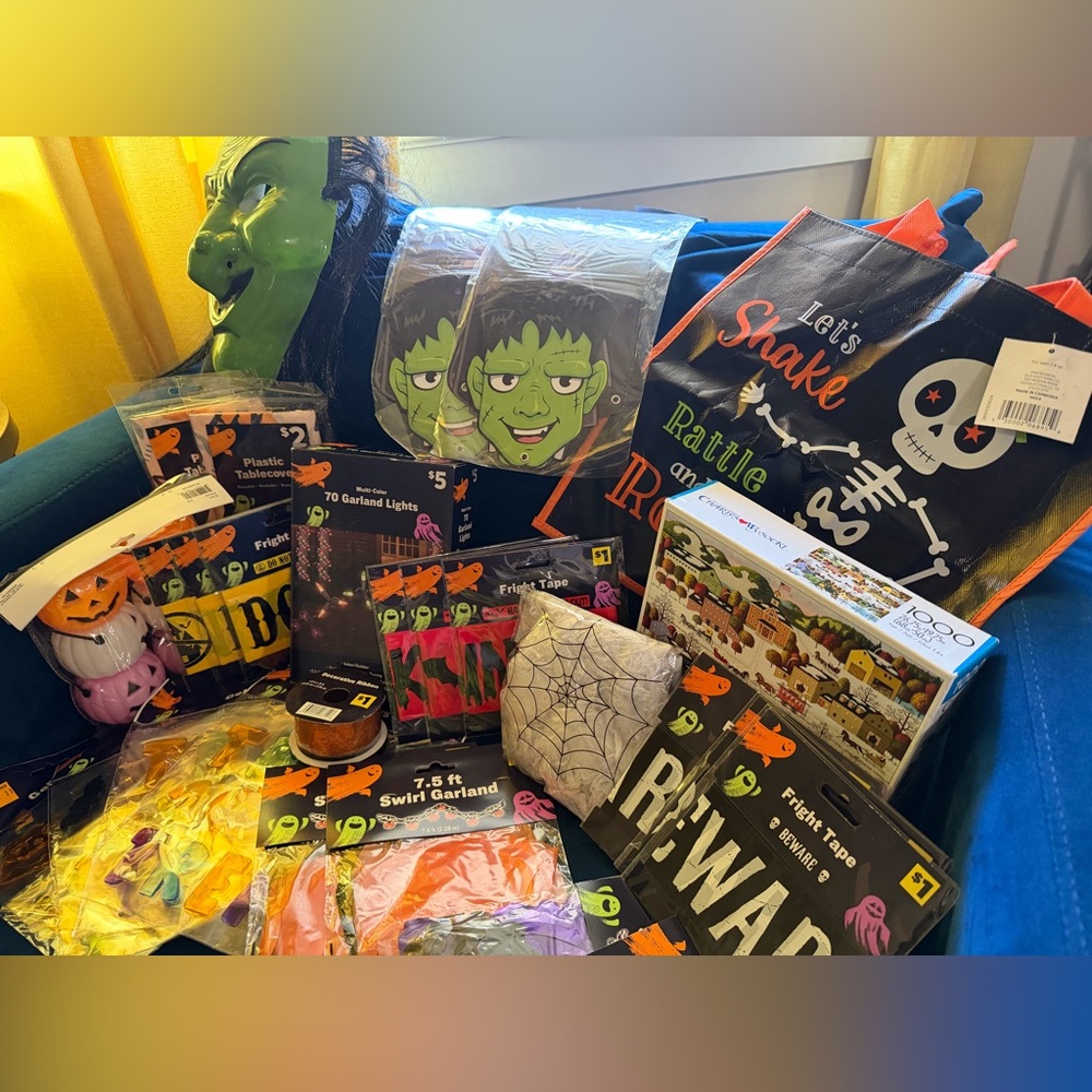 Spooky Green and Black Frankenstein decor